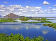 Distesa blu del lago Myvatn